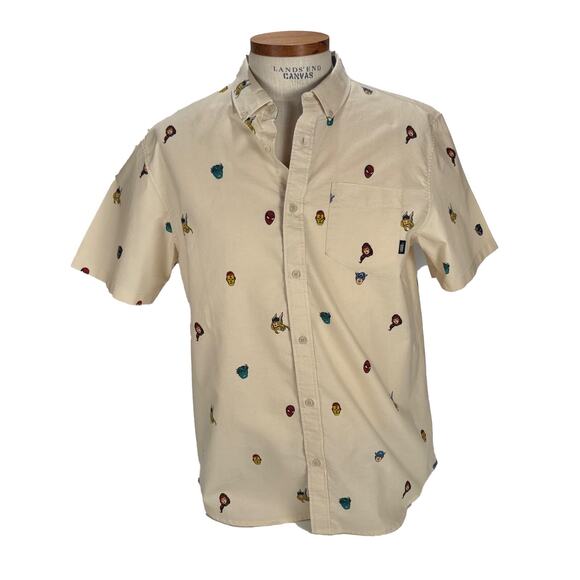 Vans x Marvel Houser Super Hero Button Down Shirt Short Sleeve Mens SZ LARGE - Picture 1 of 7